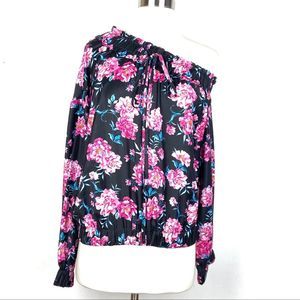 New KENDALL + KYLIE blouse Small floral 1 shoulder